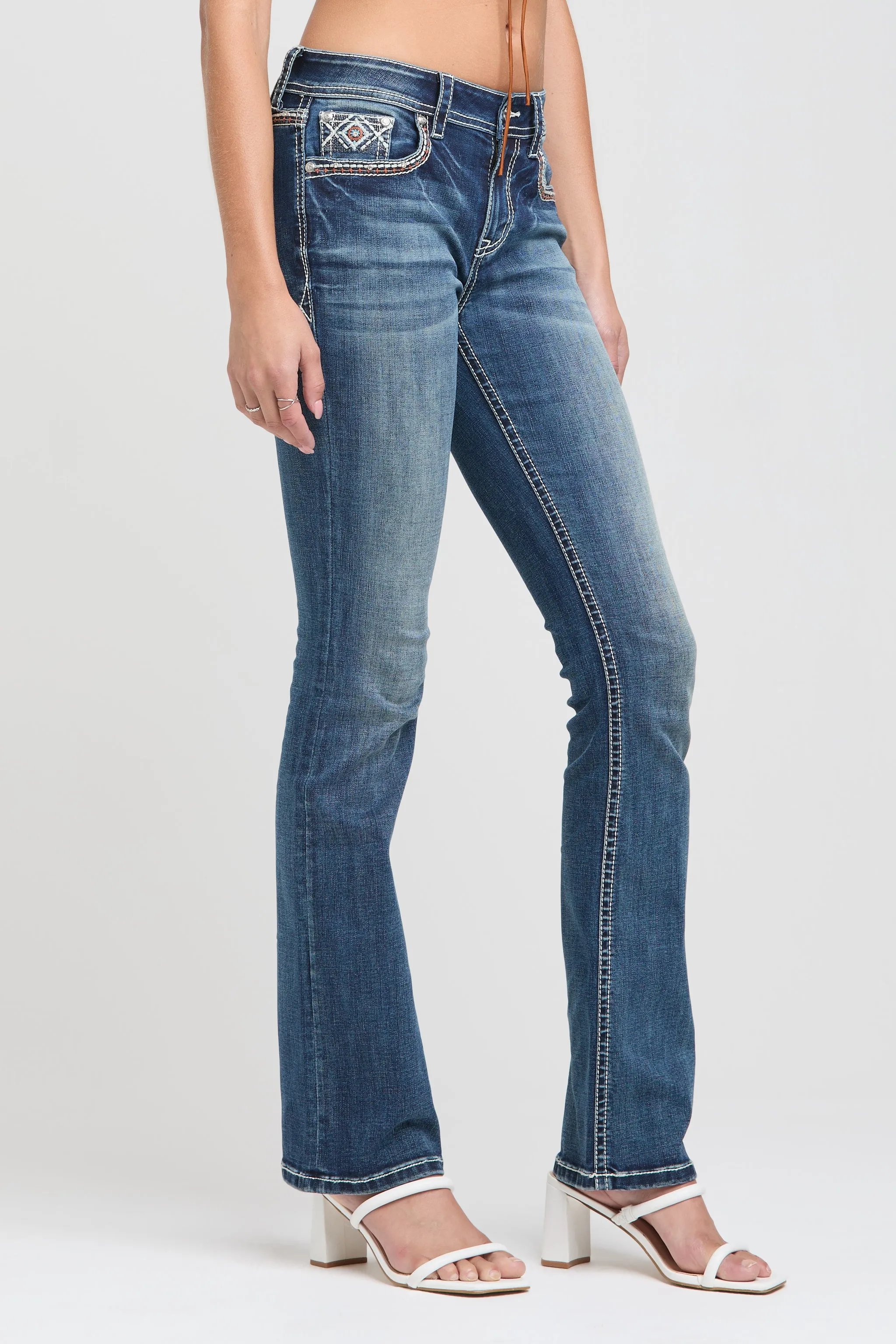 Aztec Embroidery Bootcut Jeans sold by Grace in LA product image thumbnail 4