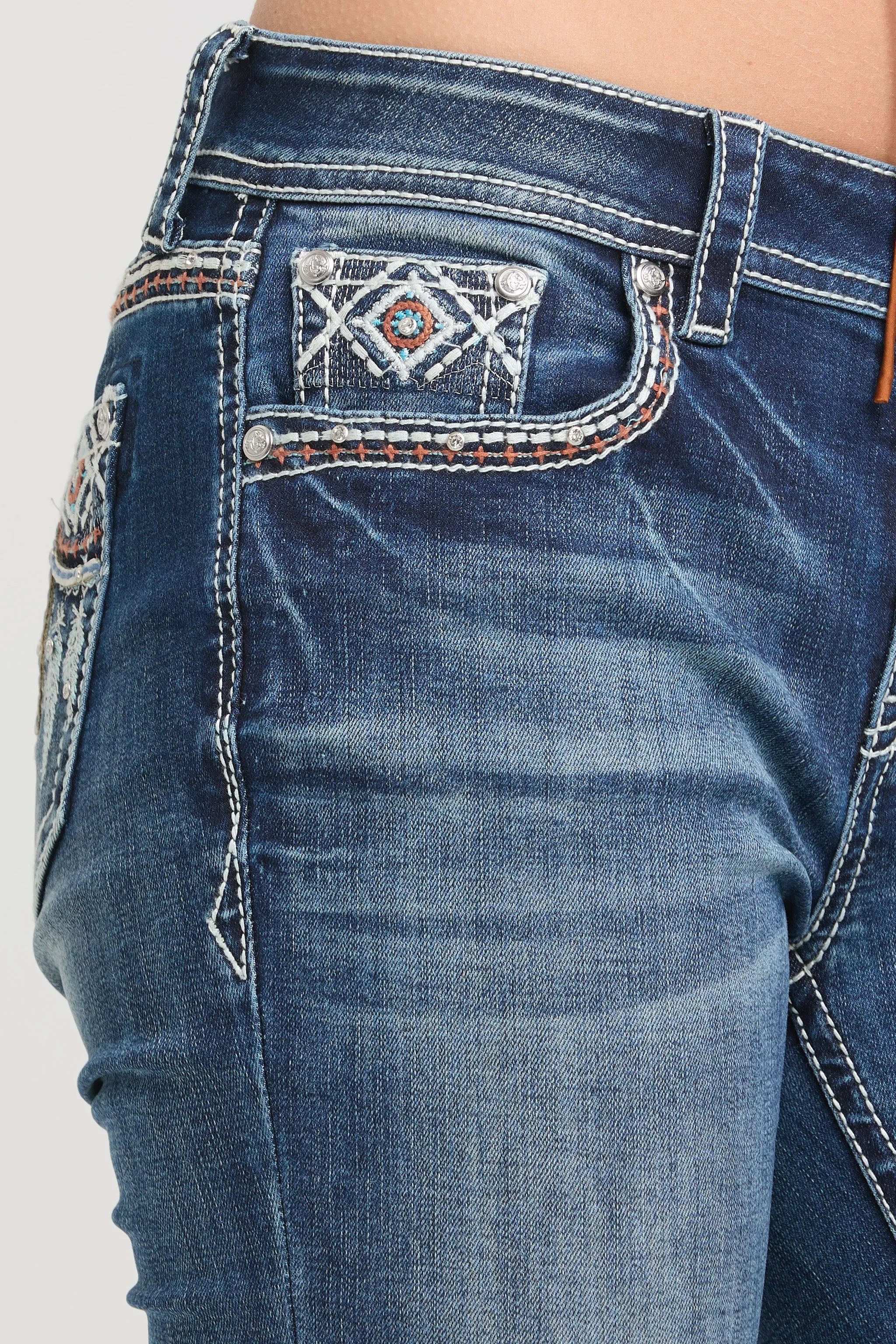 Aztec Embroidery Bootcut Jeans sold by Grace in LA product image thumbnail 5