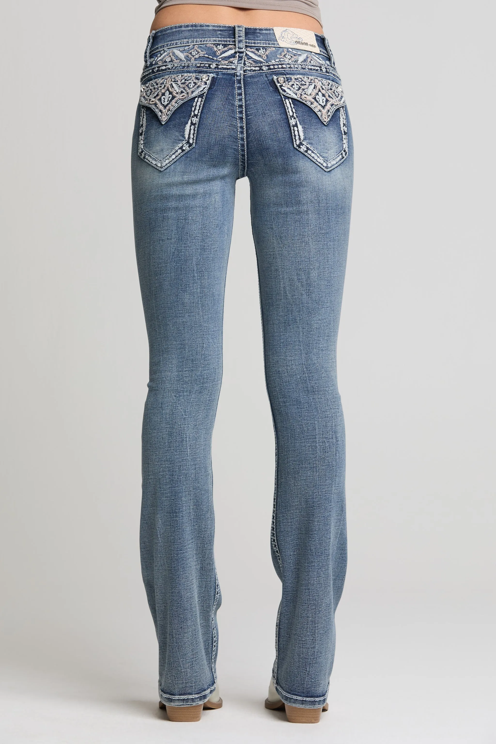 Aztec Embroidery Yoke Detail Bootcut Jeans sold by Grace in LA product image thumbnail 3