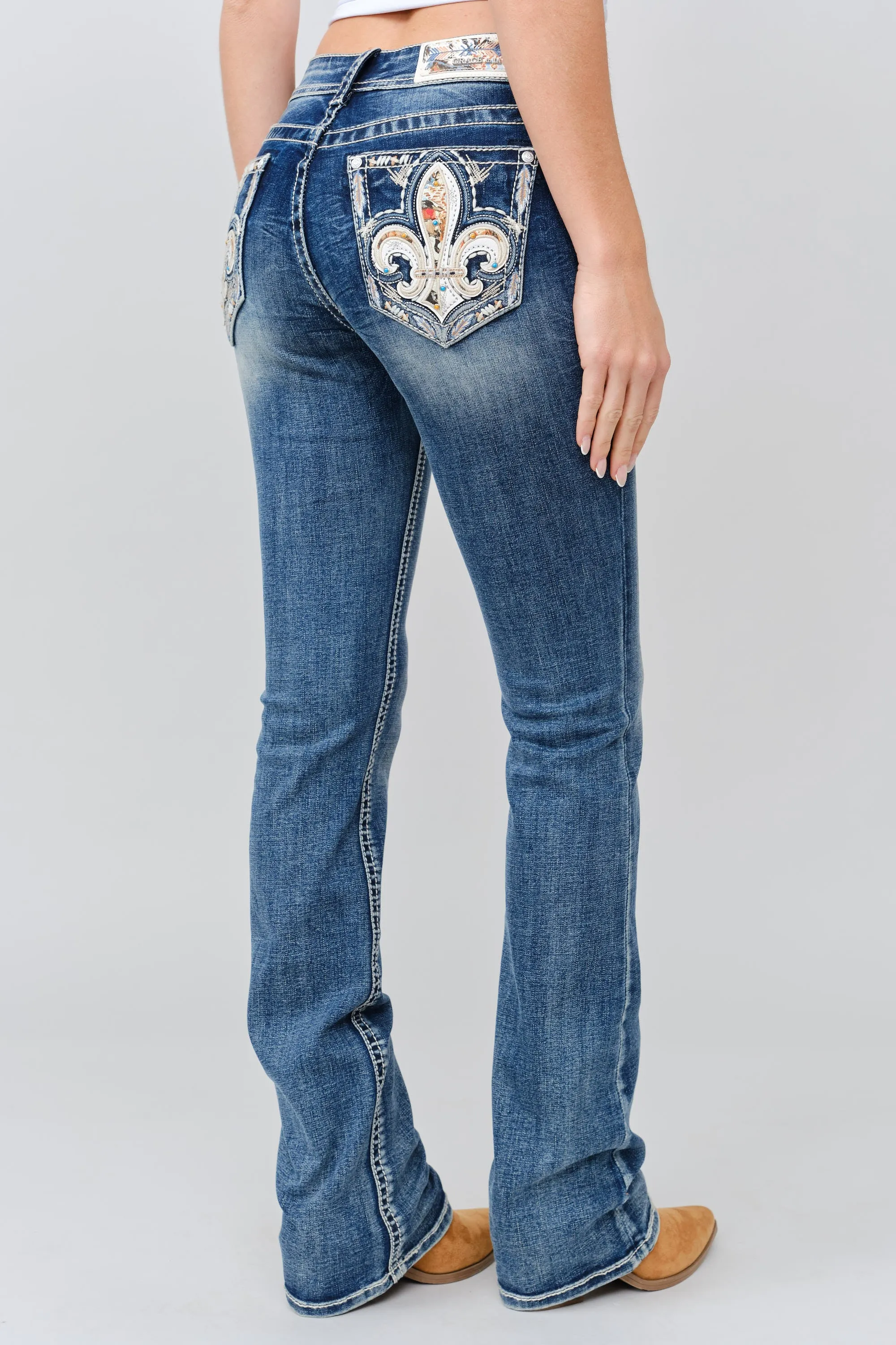 Fleur-De-Lis Bootcut Jeans sold by Grace in LA