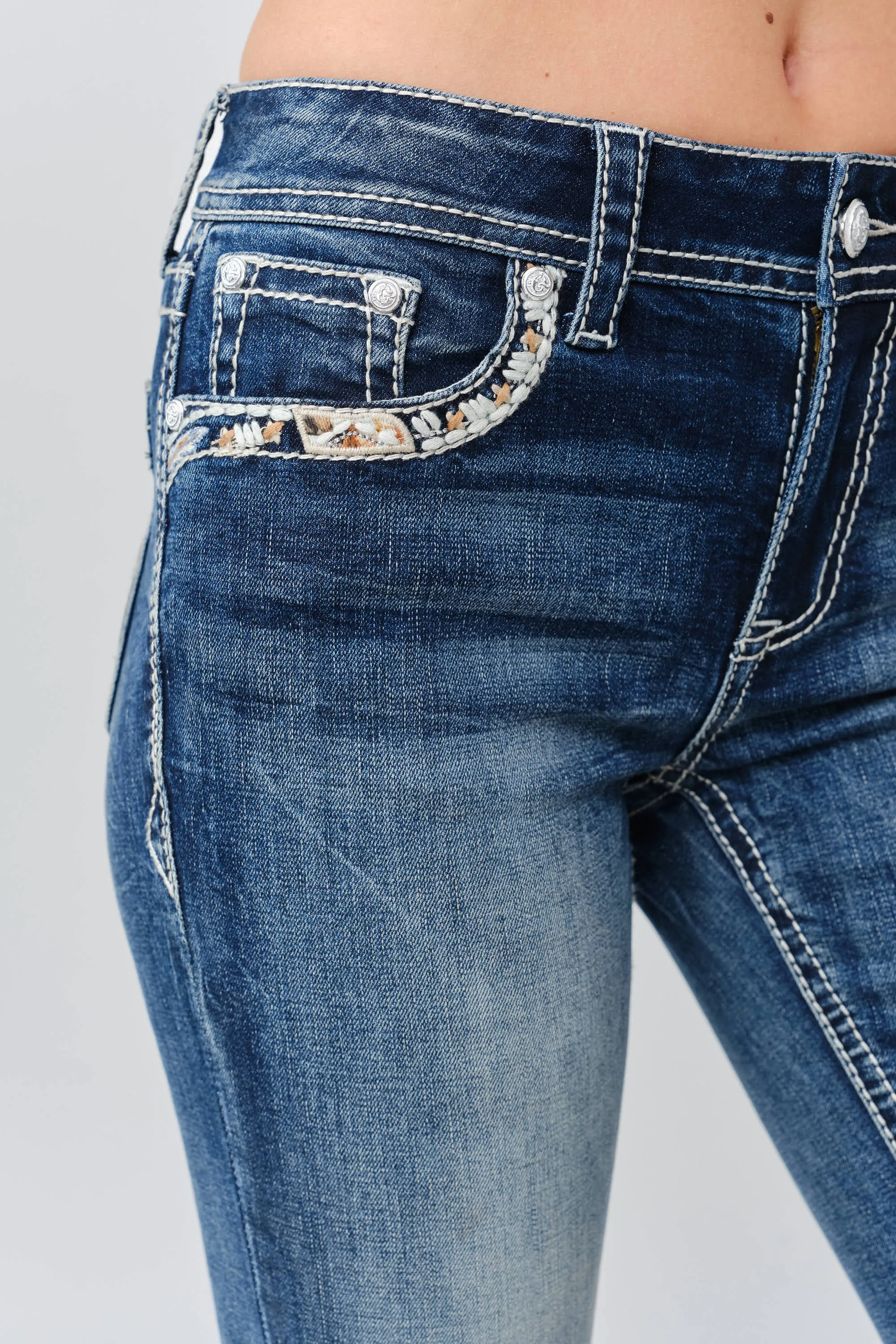 Fleur-De-Lis Bootcut Jeans sold by Grace in LA product image thumbnail 5