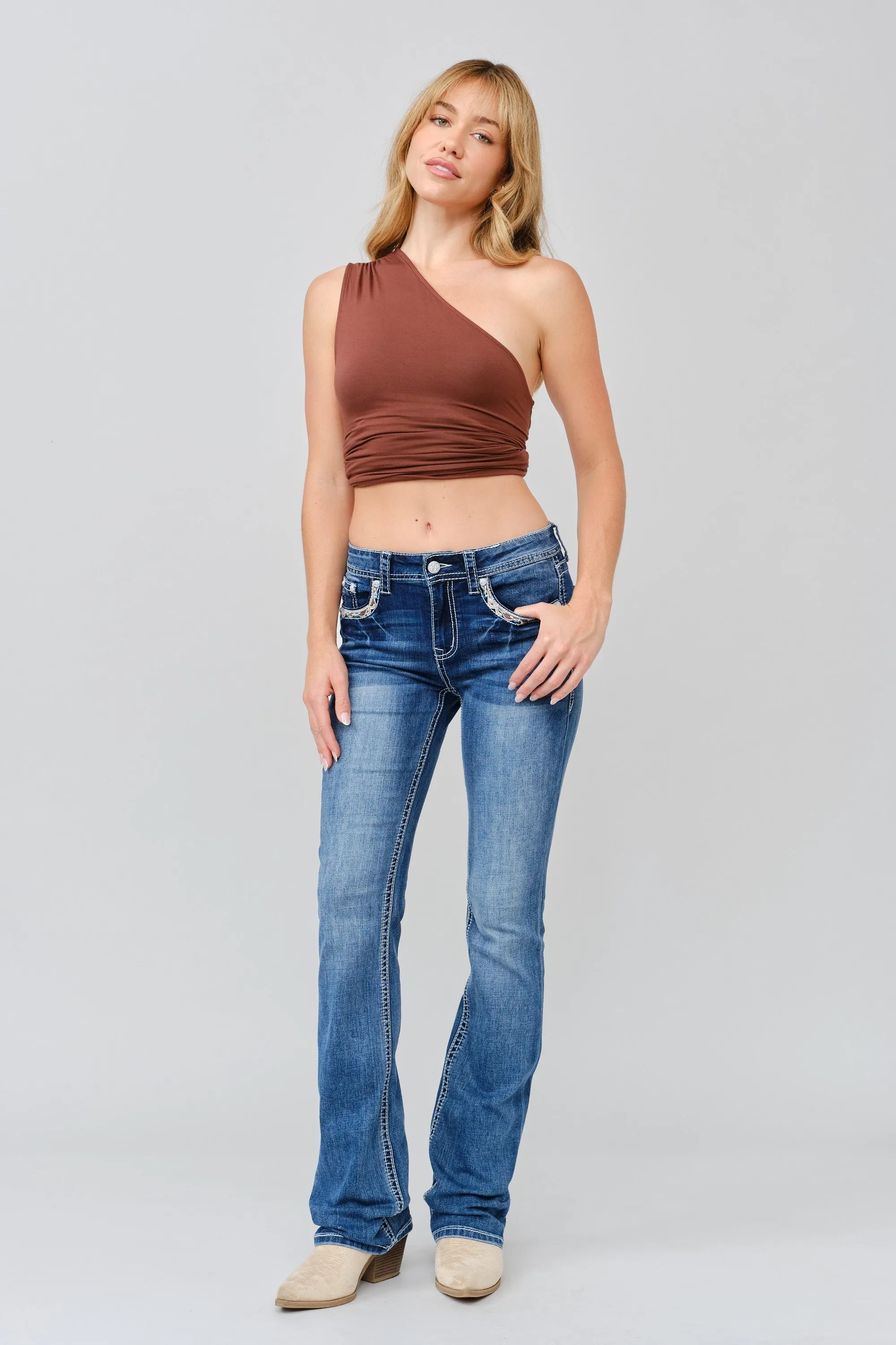Aztec Embroidery Bootcut Jeans sold by Grace in LA product image thumbnail 3