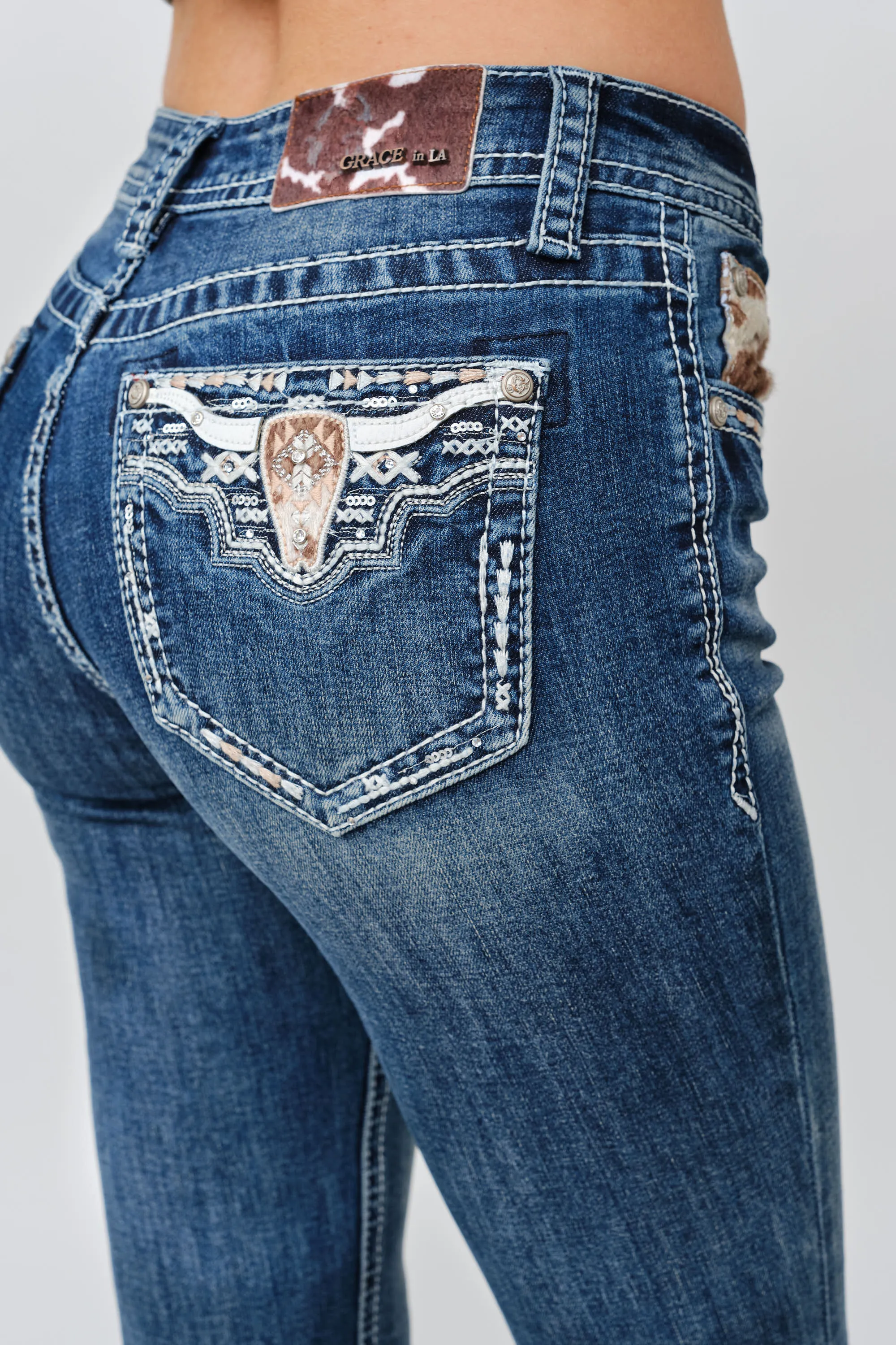 Steer Head Bootcut Jeans sold by Grace in LA product image thumbnail 2