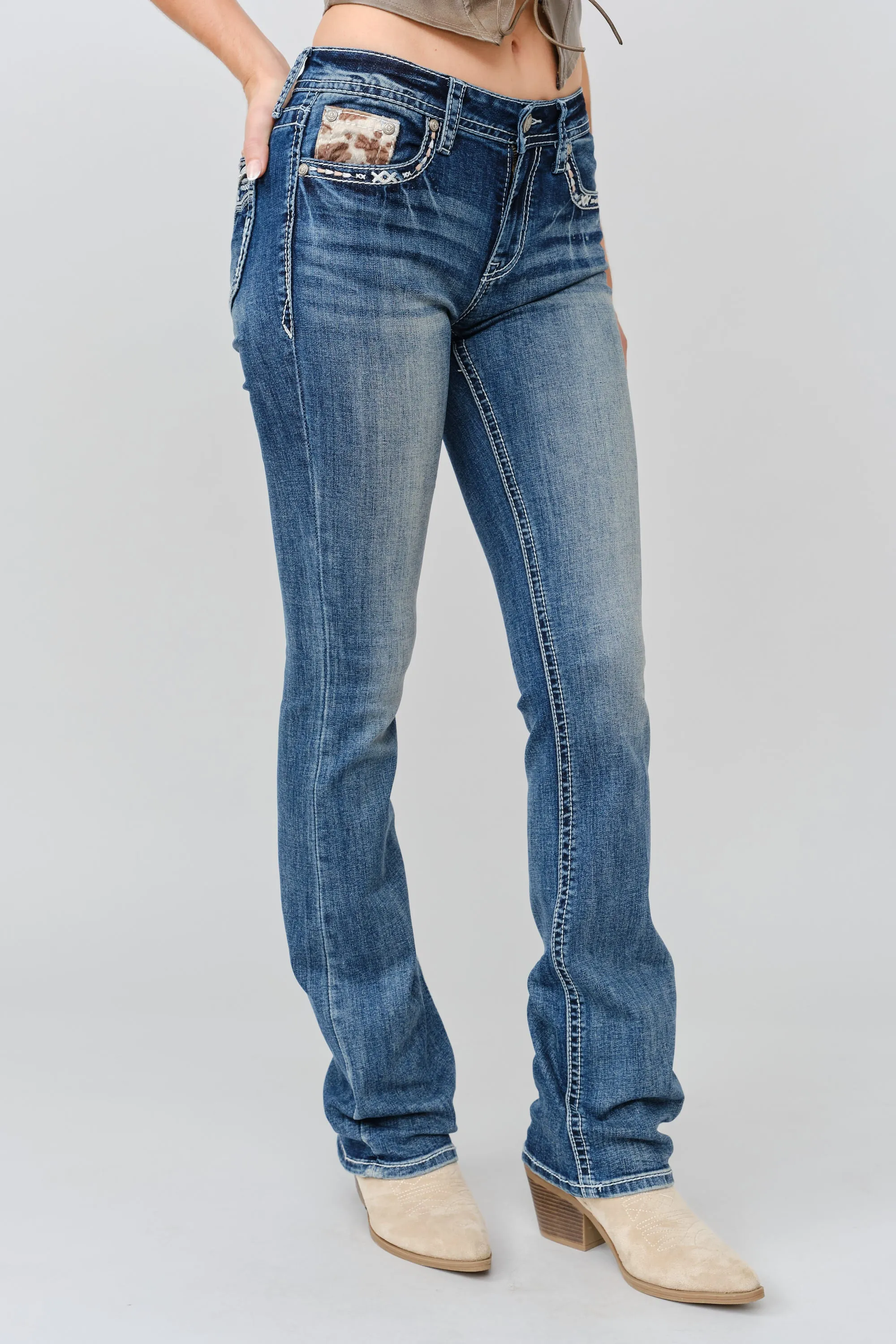 Steer Head Bootcut Jeans sold by Grace in LA product image thumbnail 4