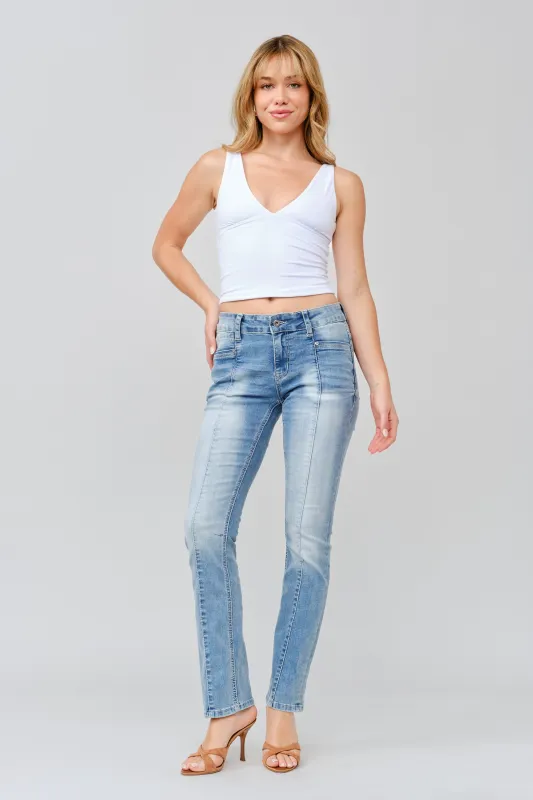 Geometric Seam Straight Leg Jeans made by Grace in LA
