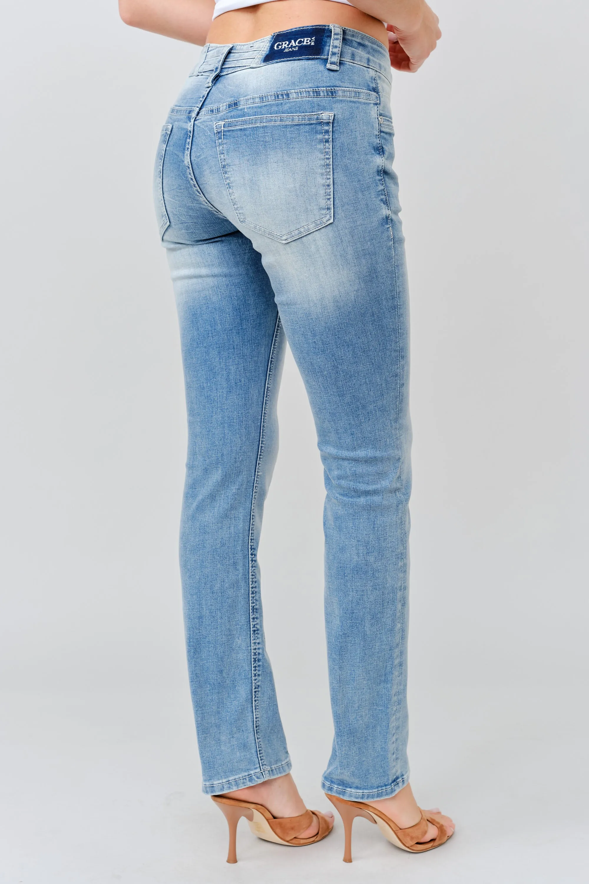 Geometric Seam Straight Leg Jeans sold by Grace in LA product image thumbnail 2