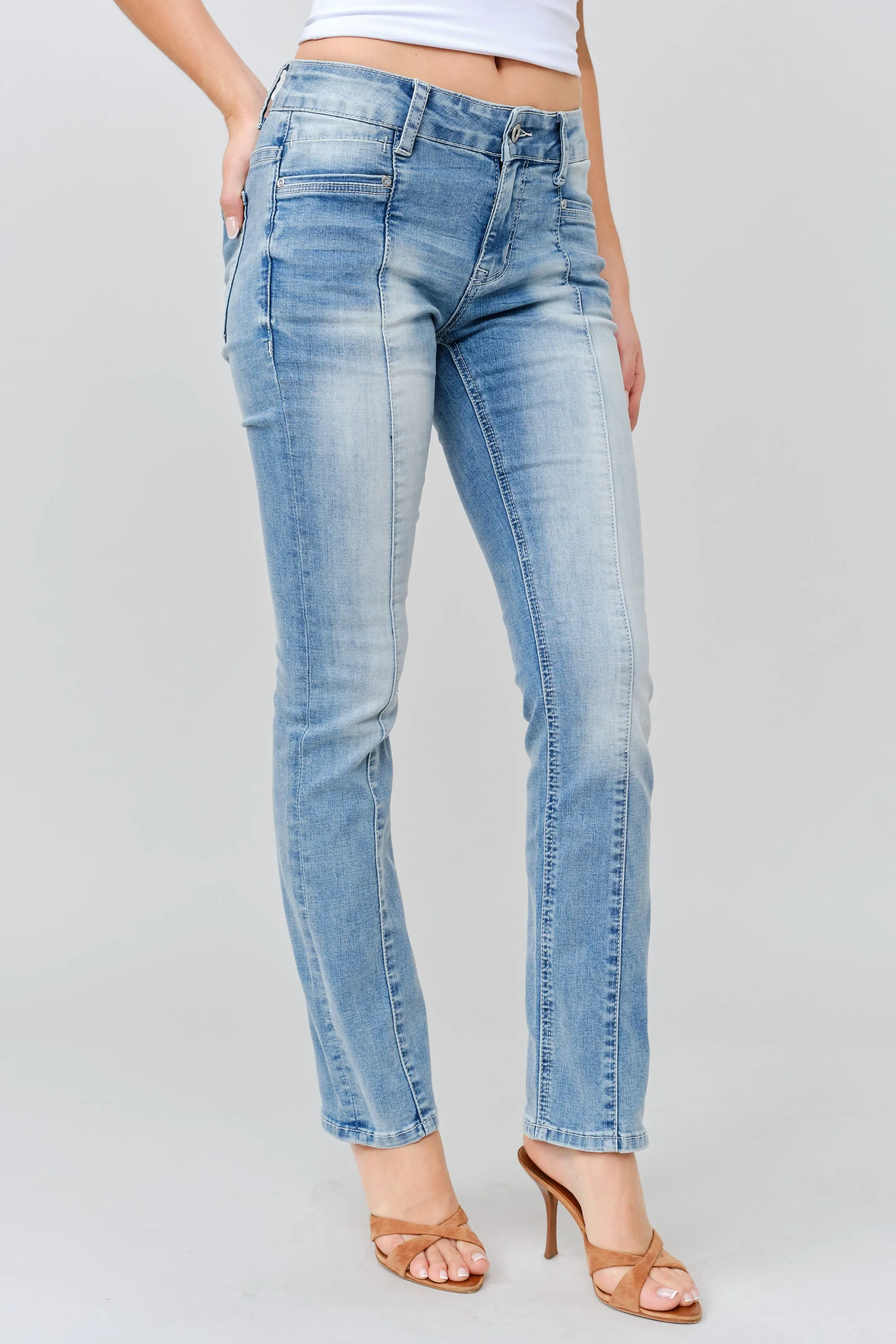 Geometric Seam Straight Leg Jeans sold by Grace in LA product image thumbnail 4