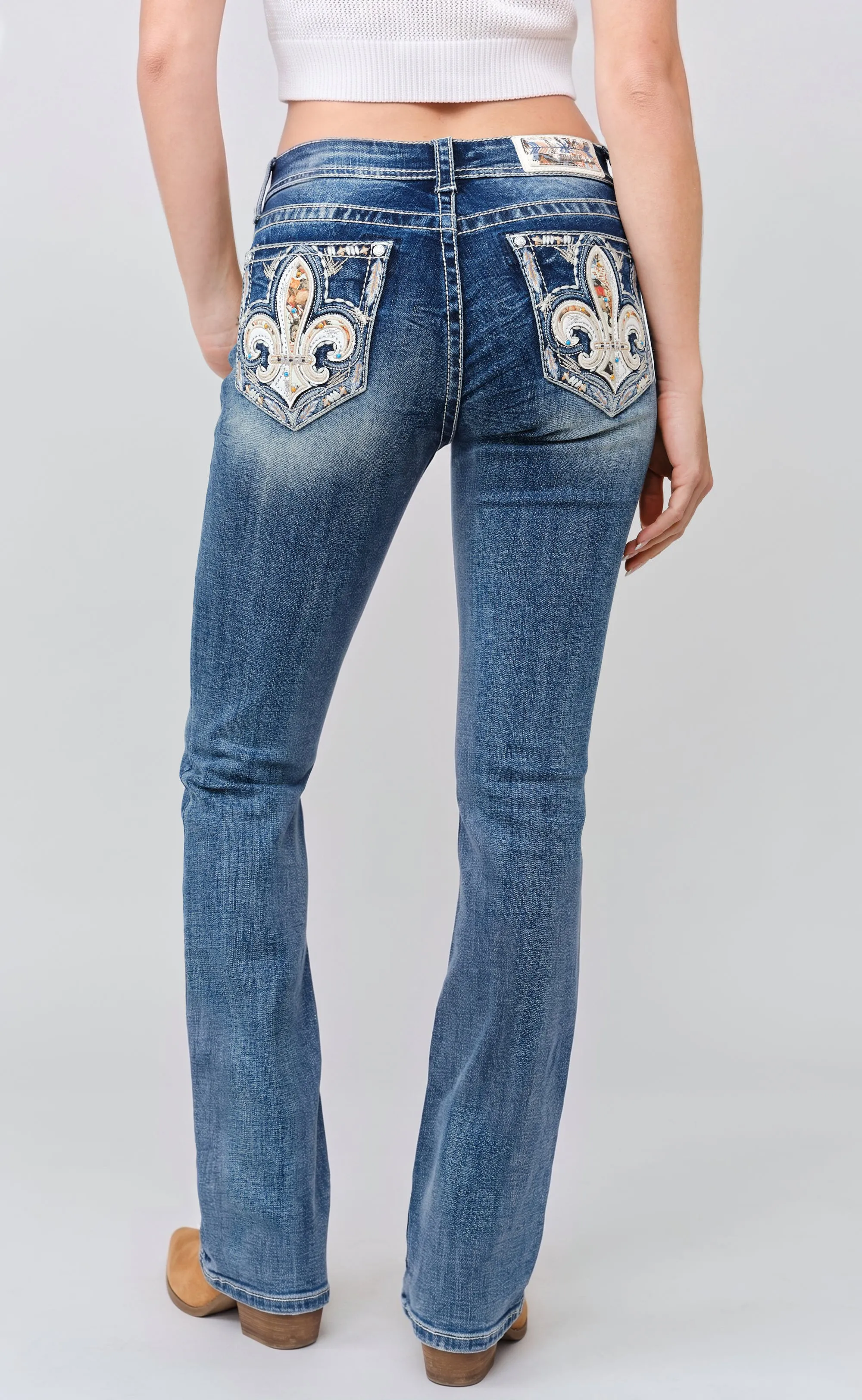 Fleur-De-Lis Bootcut Jeans sold by Grace in LA product image thumbnail 5