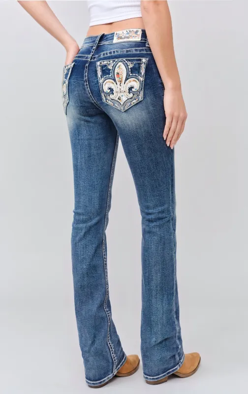 Fleur-De-Lis Bootcut Jeans made by Grace in LA
