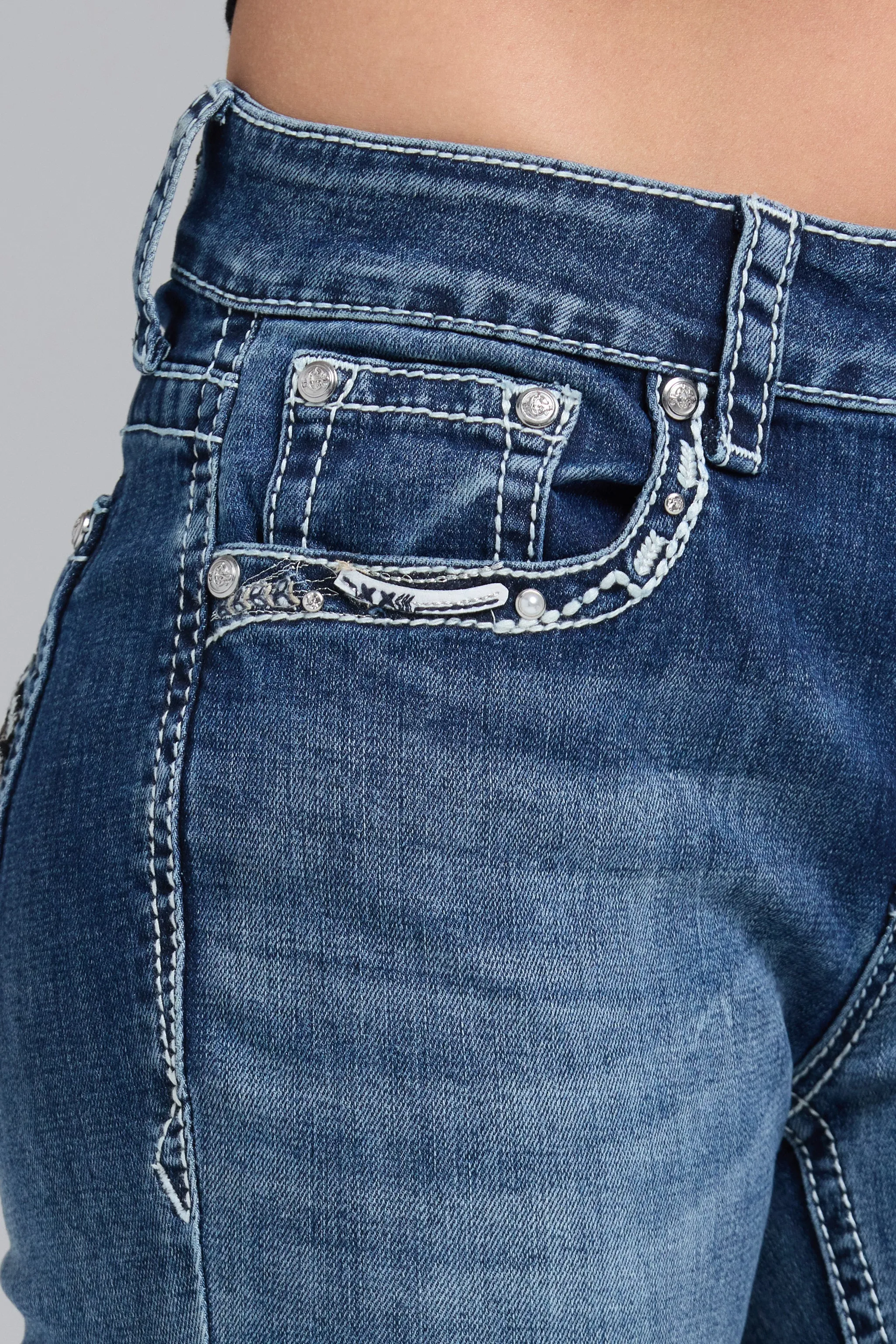 Cross Embroidered Bootcut Jeans sold by Grace in LA product image thumbnail 2
