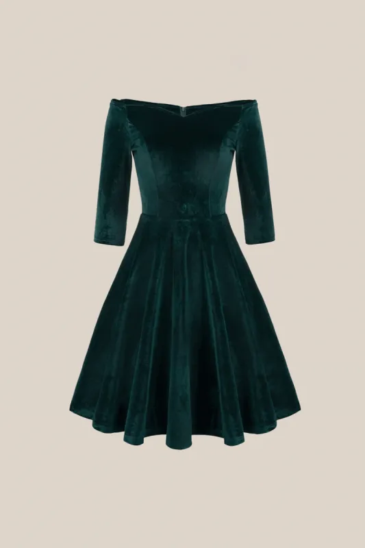 A-Line Off Shoulder Velvet Dress sold by Grace Karin