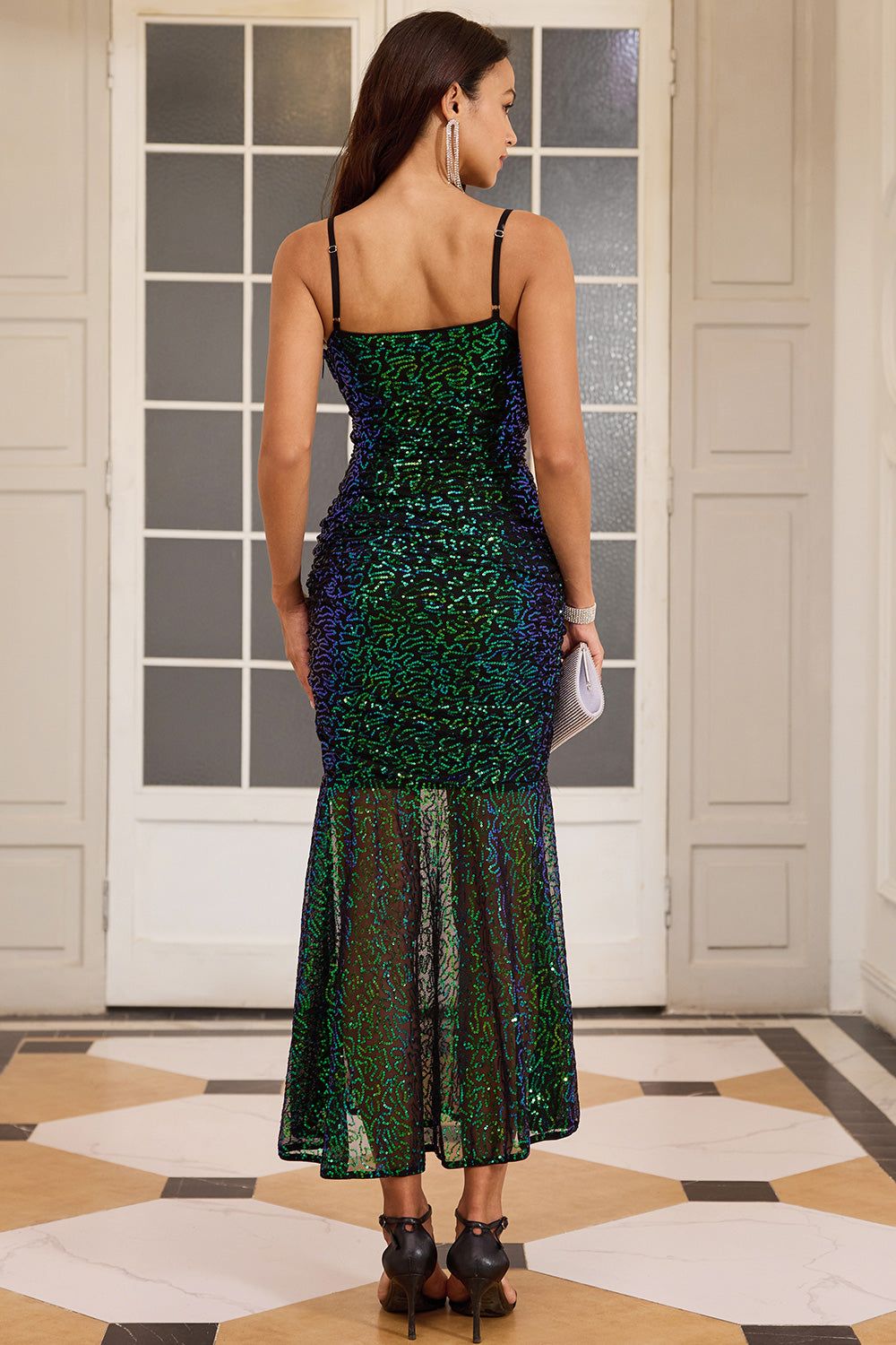 GK Women Sequined Party Dress Mermaid Hem Ruched Bodycon Cami-Dress sold by Grace Karin product image thumbnail 6