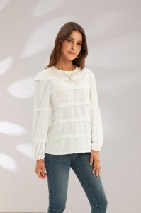 GRACE KARIN Lace Decorated Tiered Puffed Blouse sold by Grace Karin