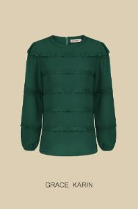 GRACE KARIN Lace Decorated Tiered Puffed Blouse sold by Grace Karin