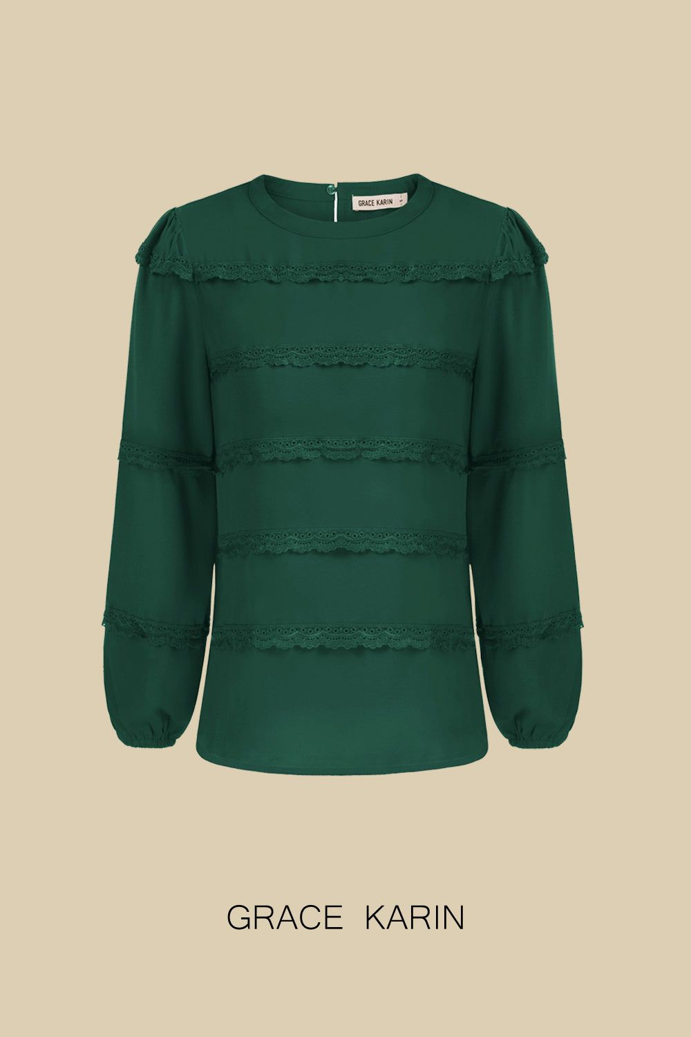 GRACE KARIN Lace Decorated Tiered Puffed Blouse sold by Grace Karin product image thumbnail 7