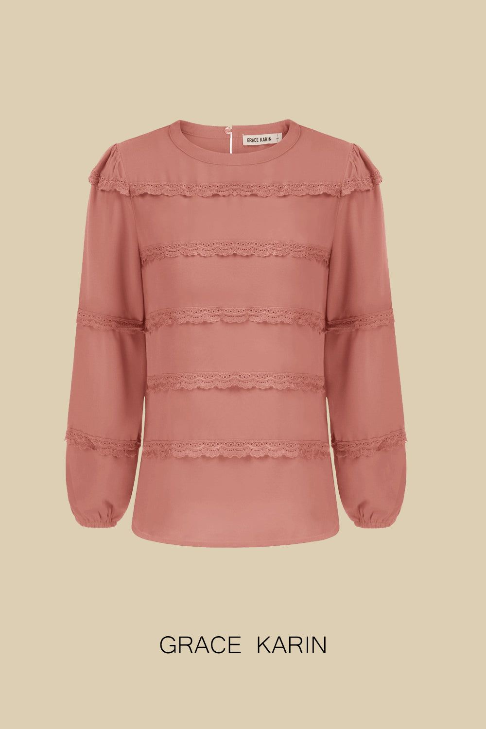 GRACE KARIN Lace Decorated Tiered Puffed Blouse sold by Grace Karin product image thumbnail 8