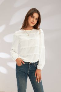 GRACE KARIN Lace Decorated Tiered Puffed Blouse sold by Grace Karin