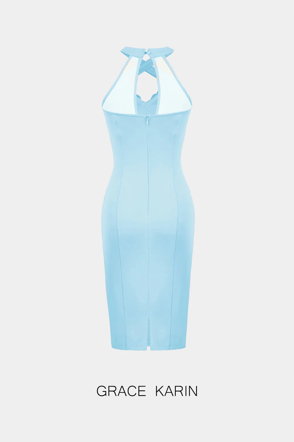 GRACE KAEIN Lace Patchwork Back Slit Bodycon Party Dress sold by Grace Karin product image thumbnail 4