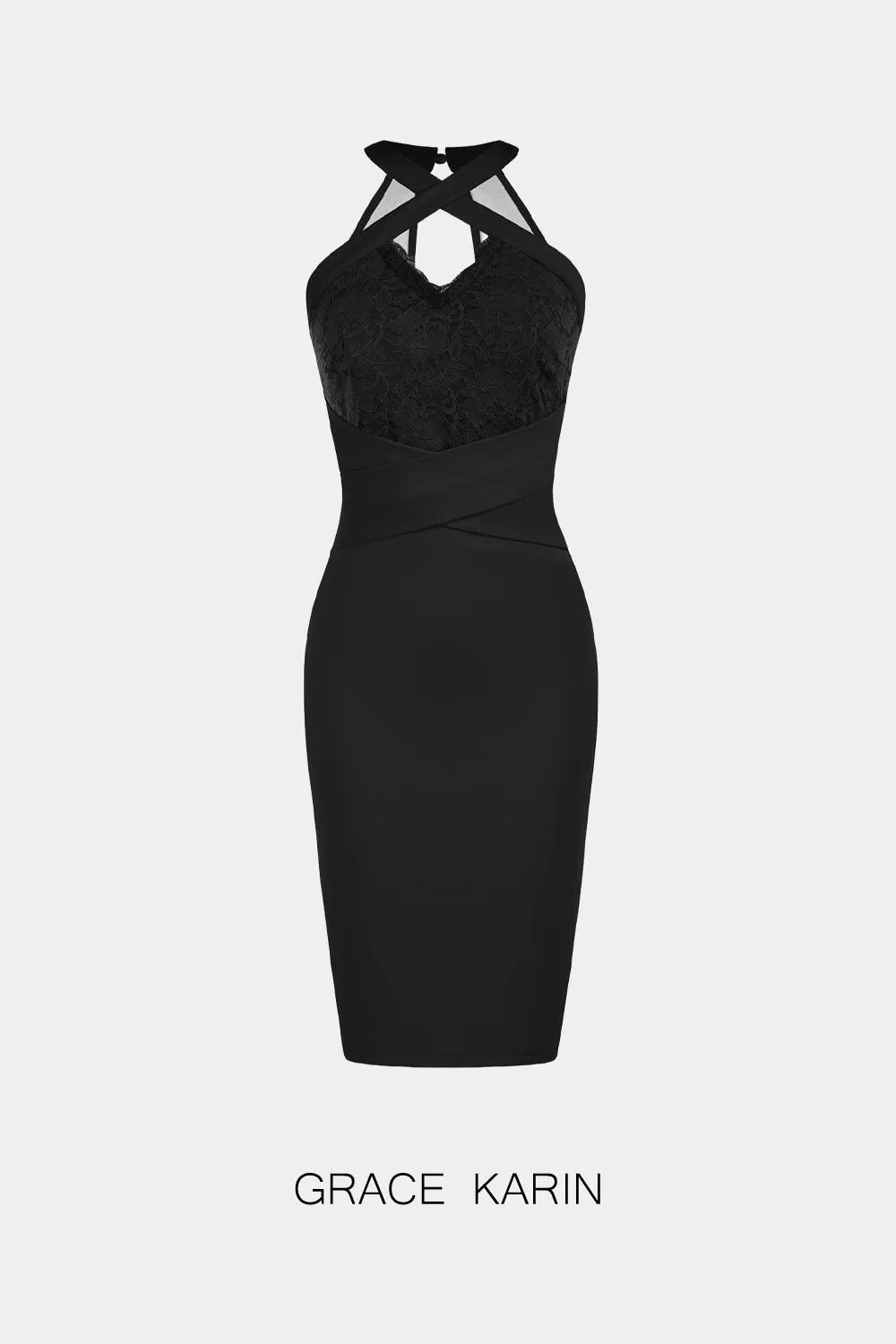GRACE KAEIN Lace Patchwork Back Slit Bodycon Party Dress sold by Grace Karin product image thumbnail 5