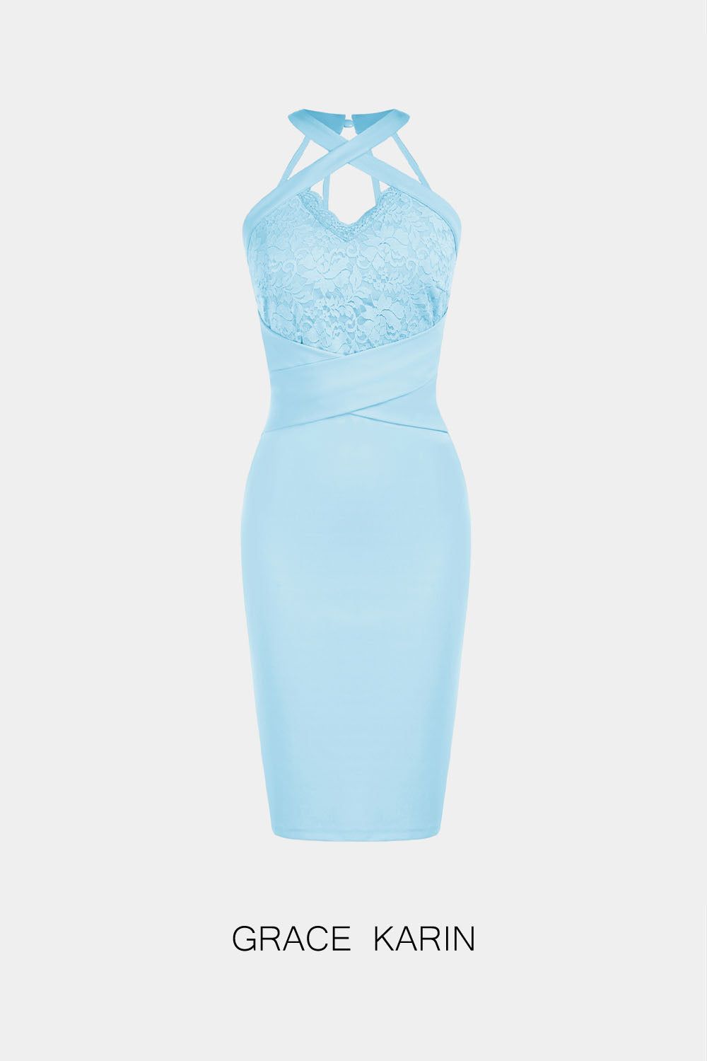 【$19.99 Flash Sale!】GRACE KAEIN Lace Patchwork Back Slit Bodycon Party Dress sold by Grace Karin product image thumbnail 3