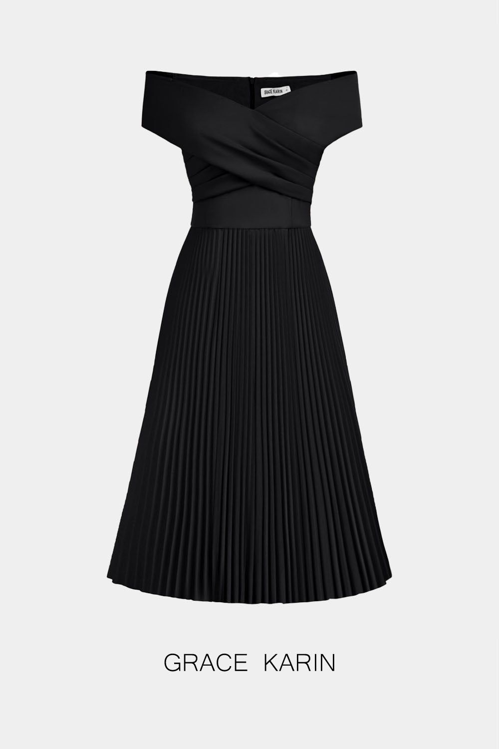 【$19.99 Flash Sale!】GRACE KARIN Off Shoulder Pleated Cross Over Bodice Dress sold by Grace Karin product image thumbnail 5