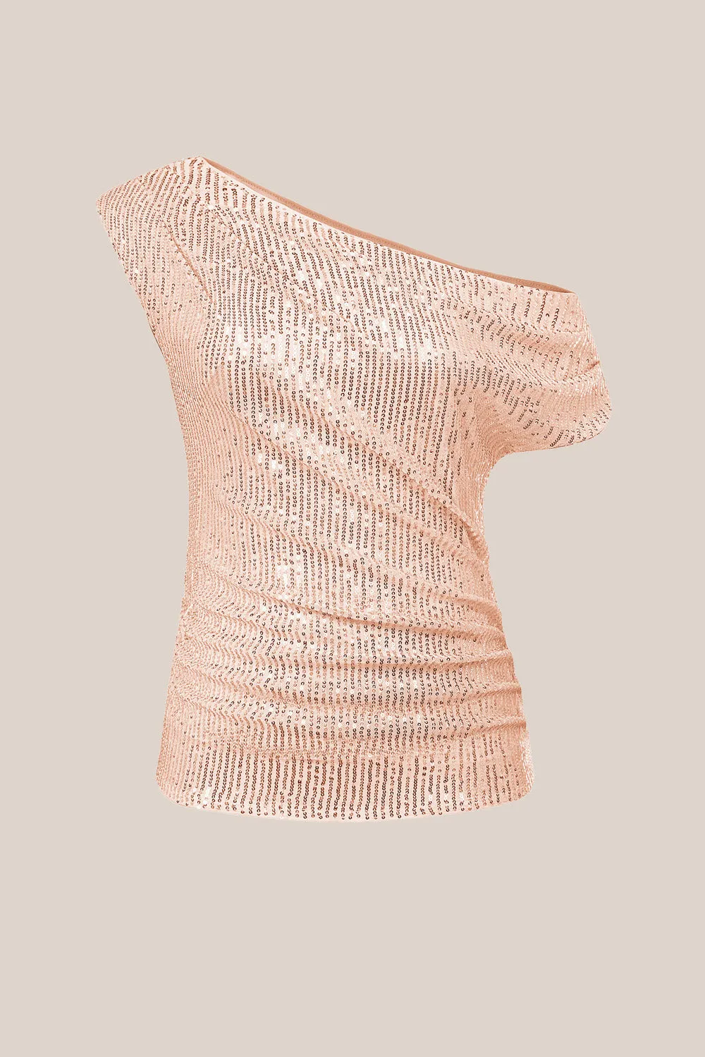 GK Women Sequined Party Tops Asymmetric One-Shoulder Ruched Pullover Tops sold by Grace Karin