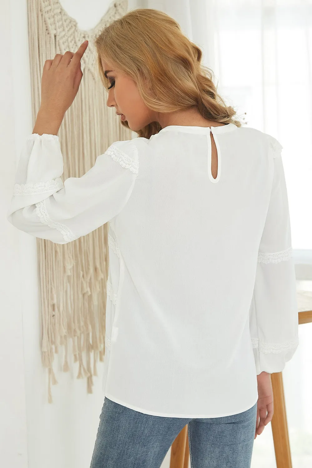 GRACE KARIN Lace Decorated Tiered Puffed Blouse sold by Grace Karin product image thumbnail 3