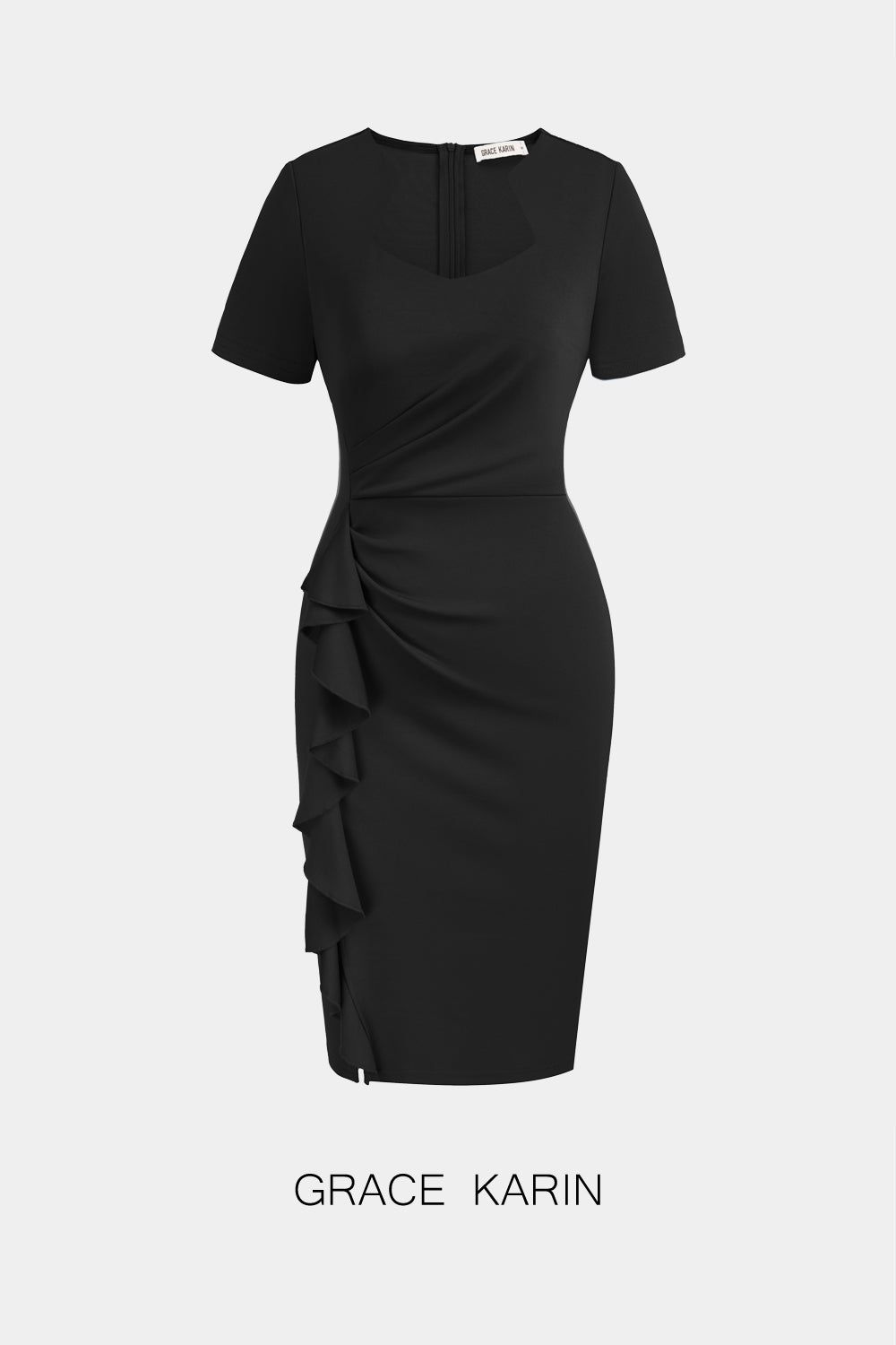 GRACE KARIN Ruffle Front Slit Bodycon Dress sold by Grace Karin product image thumbnail 3