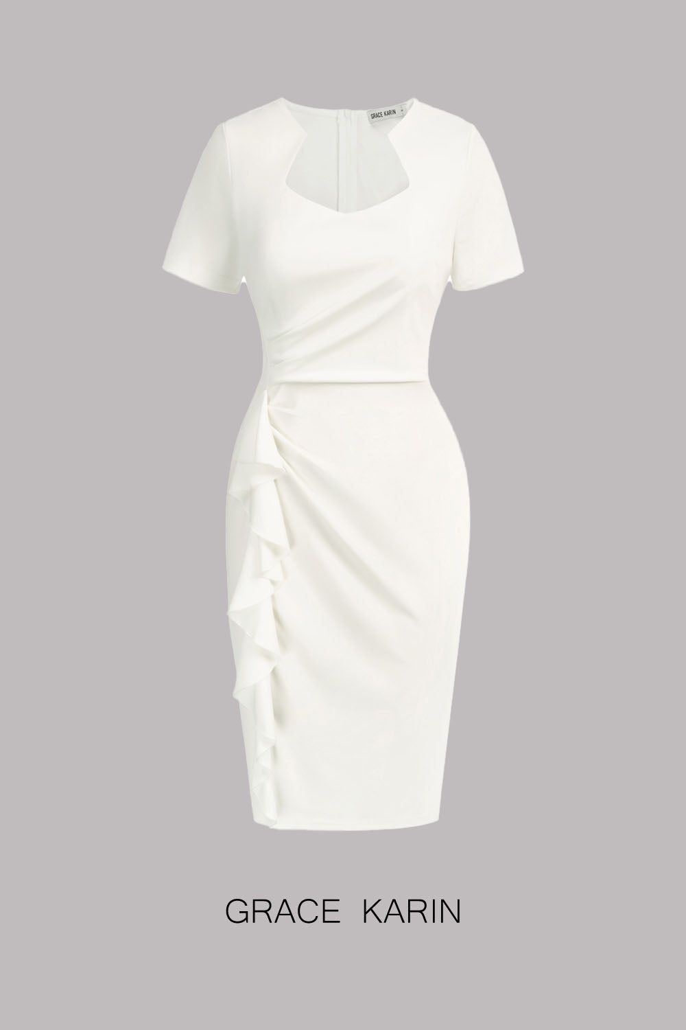 GRACE KARIN Ruffle Front Slit Bodycon Dress sold by Grace Karin