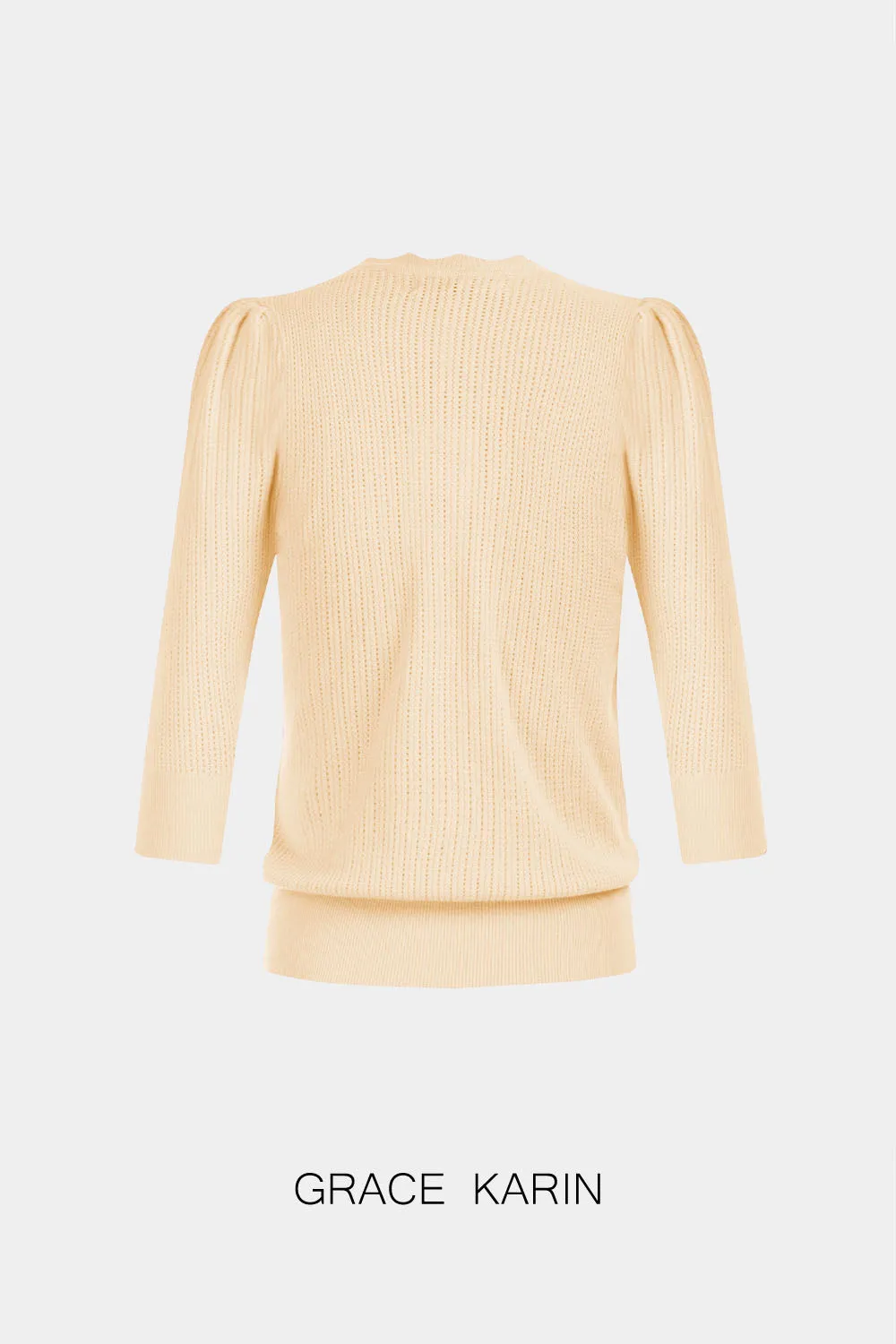 GRACE KARIN Hollowed-out Textured Knitwear 3/4 Sleeve Cardigan sold by Grace Karin product image thumbnail 5