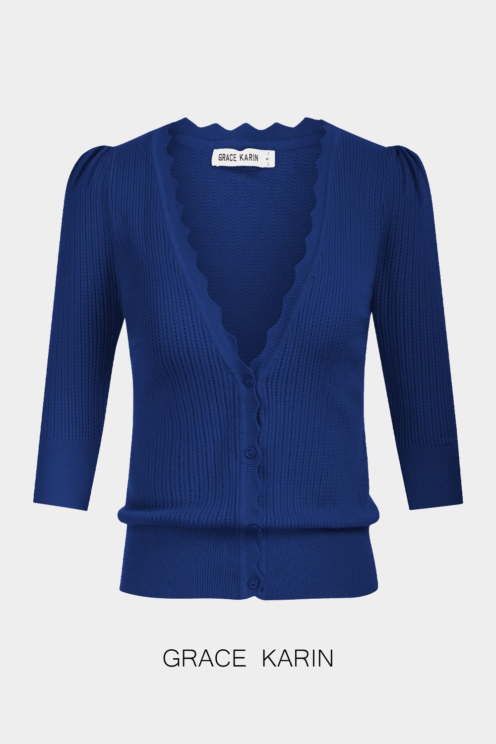 【$19.99 Flash Sale!】GRACE KARIN Hollowed-out Textured Knitwear 3/4 Sleeve Cardigan sold by Grace Karin product image thumbnail 2