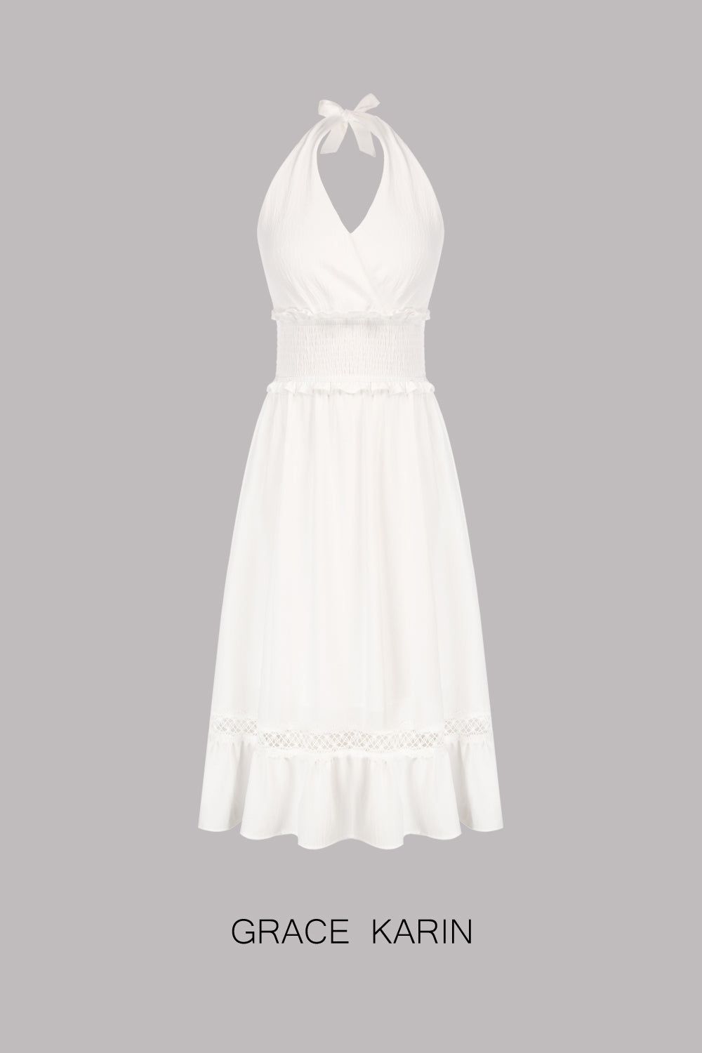 GRACE KARIN Backless Halter Surplice Tiered A-Line Dress sold by Grace Karin product image thumbnail 6