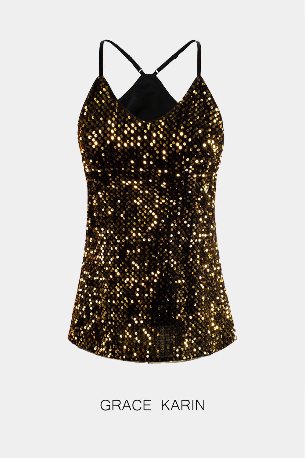 GRACE KARIN Sequined Party Halterneck V-Neck Camisole Cami-Tops sold by Grace Karin product image thumbnail 4