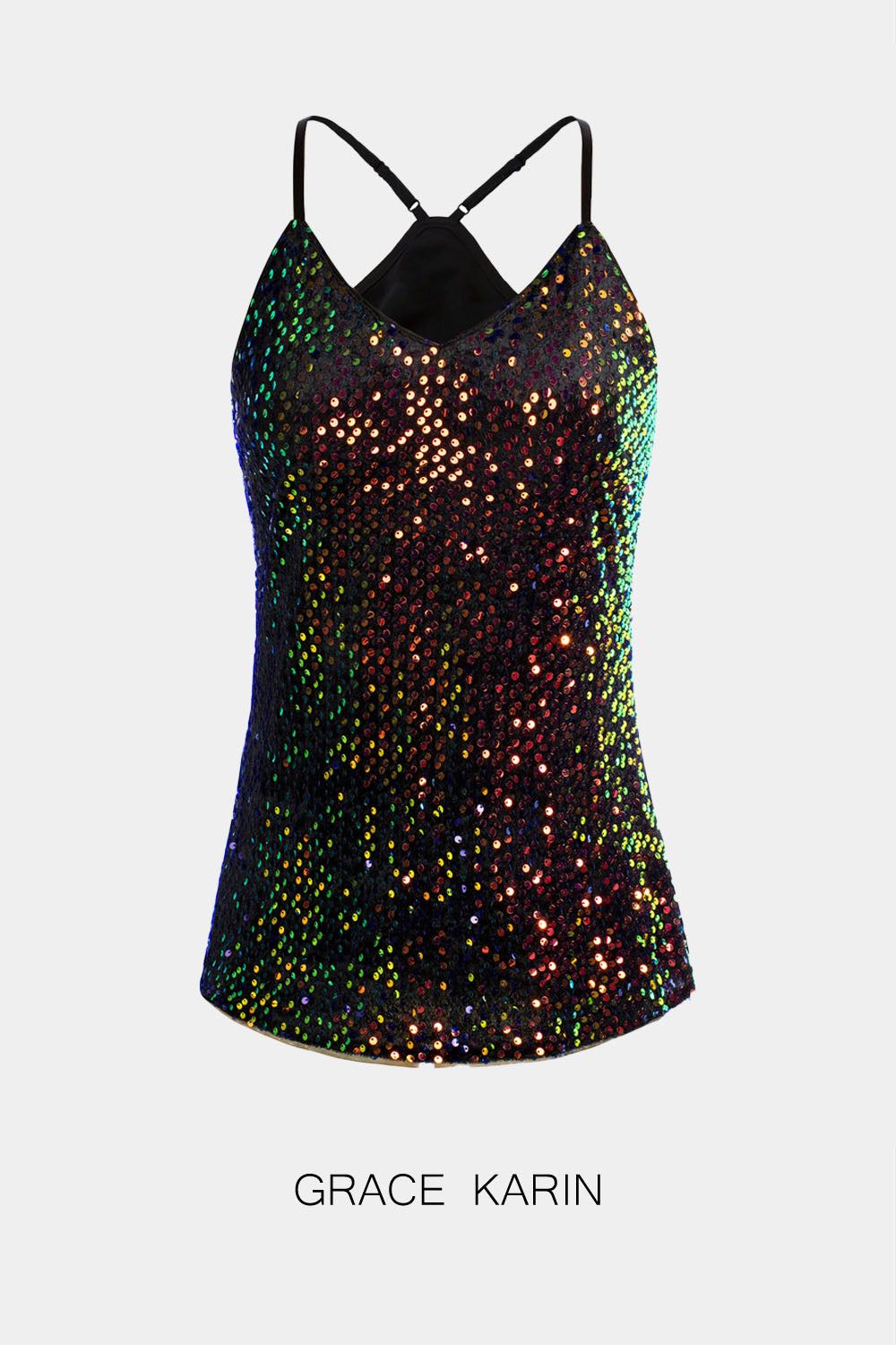 GRACE KARIN Sequined Party Halterneck V-Neck Camisole Cami-Tops sold by Grace Karin product image thumbnail 3