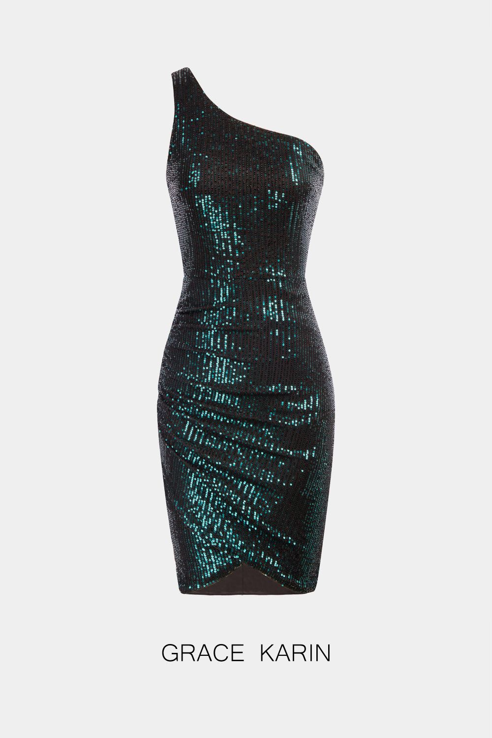 GRACE KARIN Asymmetric One Shoulder Sequined Party Dress sold by Grace Karin product image thumbnail 3
