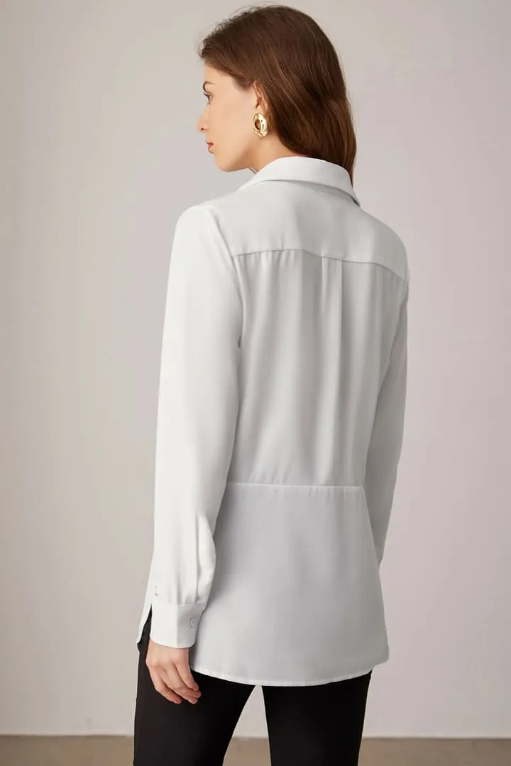 Casual Button Down Belted Slit Long Sleeve Blouse sold by Grace Karin product image thumbnail 3