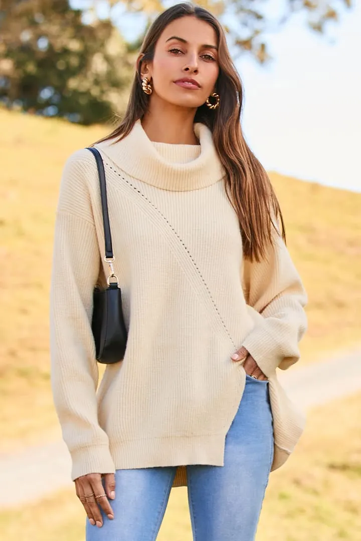 Casual Loose Knit Turtleneck Sweater Tops sold by Grace Karin product image thumbnail 2