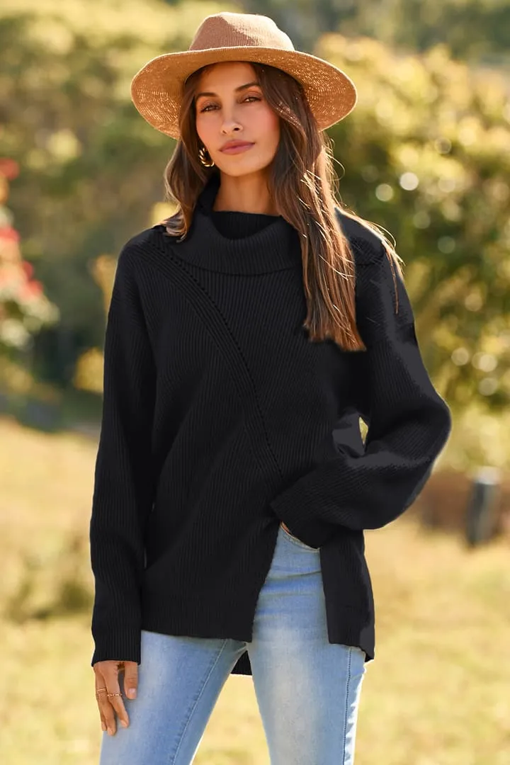 Casual Loose Knit Turtleneck Sweater Tops sold by Grace Karin product image thumbnail 4