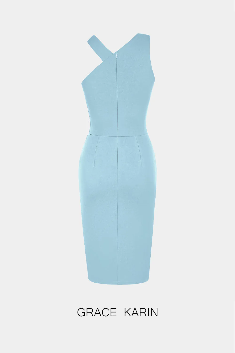 GRACE KARIN Women Halterneck Party Dress Defined Waist Front Slit Bodycon Dress sold by Grace Karin product image thumbnail 3