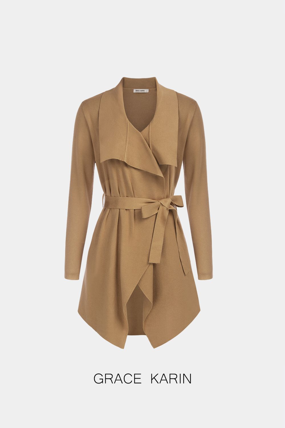 GRACE KARIN Mid-Thigh Length Cardigan Long Sleeve Irregular Lapel Sweater sold by Grace Karin product image thumbnail 8