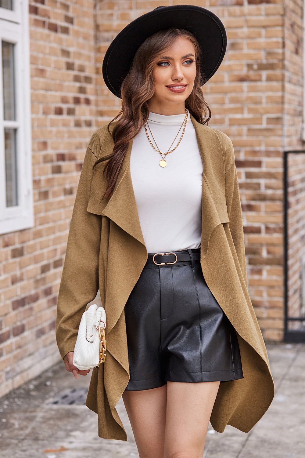 GRACE KARIN Mid-Thigh Length Cardigan Long Sleeve Irregular Lapel Sweater sold by Grace Karin product image thumbnail 5