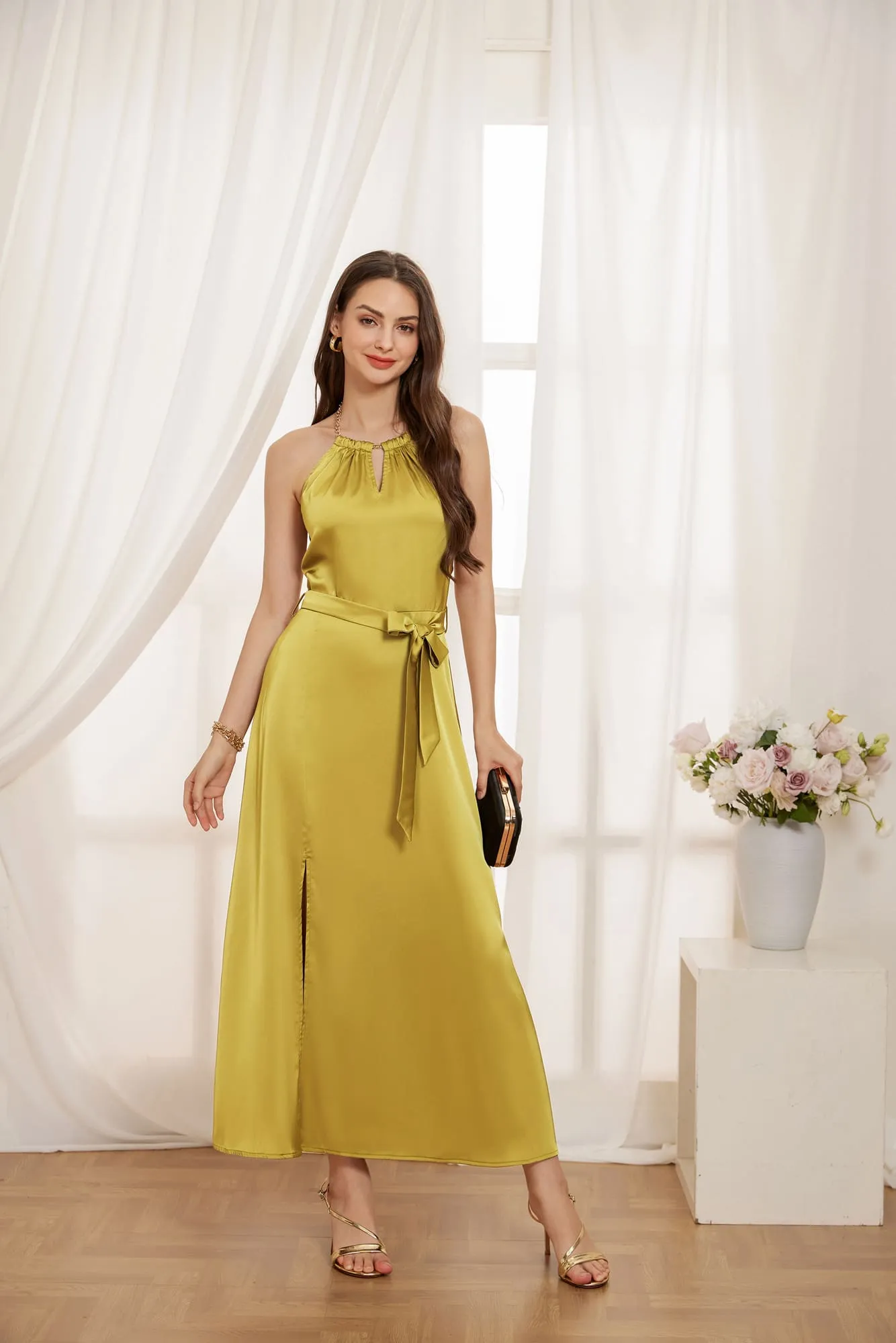 GK Women Front Slit Party Dress Backless Halterneck Flared A-Line Dress sold by Grace Karin product image thumbnail 2