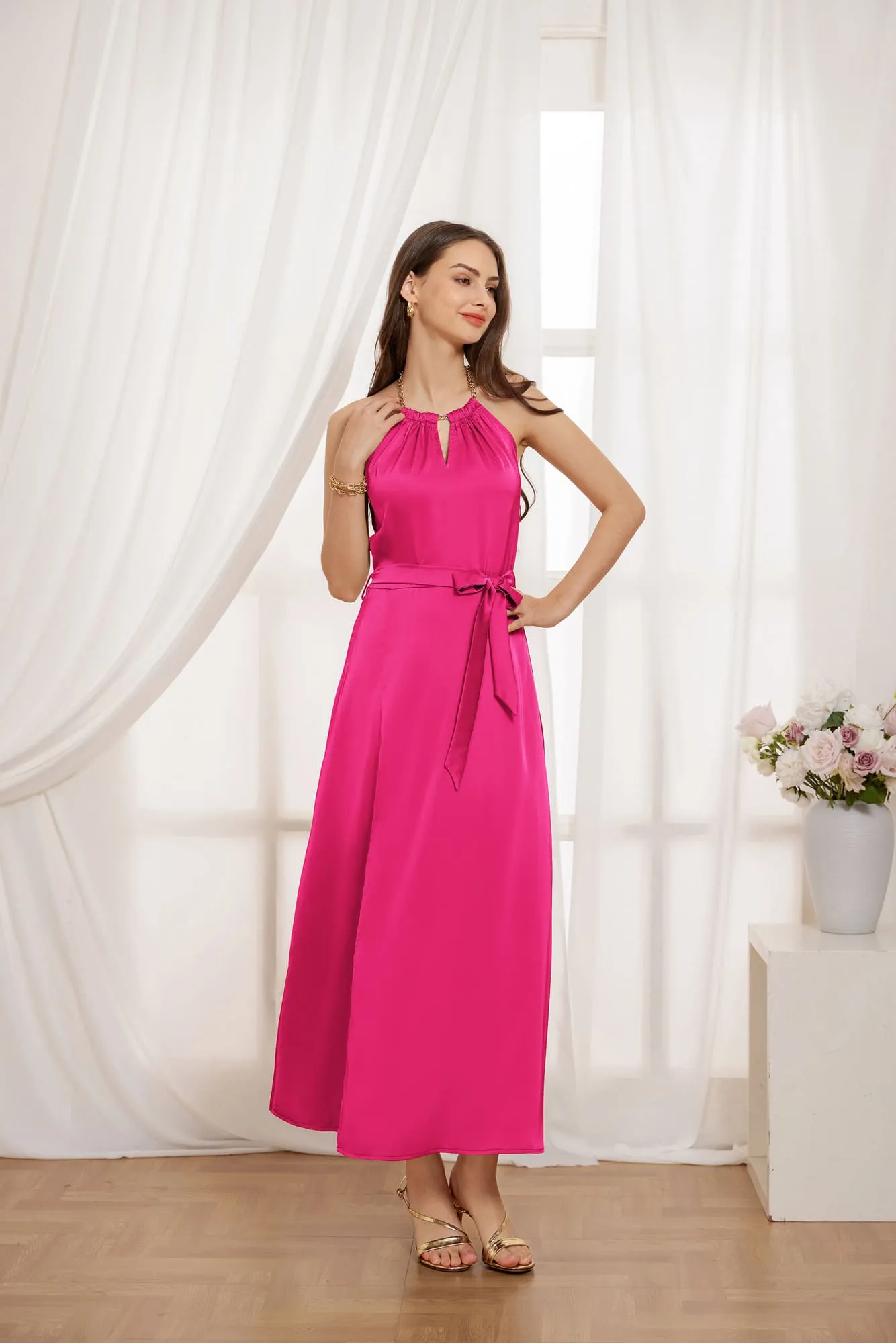 GK Women Front Slit Party Dress Backless Halterneck Flared A-Line Dress sold by Grace Karin product image thumbnail 4