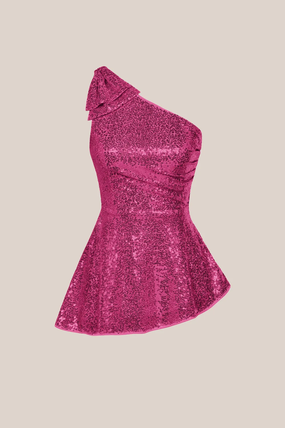 GK Women Sequined Party Tops One-Shoulder Irregular Peplum Hem Tops sold by Grace Karin product image thumbnail 4