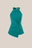 GK Women Knotted Waist Tops Cut-out Shoulder Irregular Hem A-Line Halter Tops sold by Grace Karin