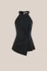 GK Women Knotted Waist Tops Cut-out Shoulder Irregular Hem A-Line Halter Tops sold by Grace Karin