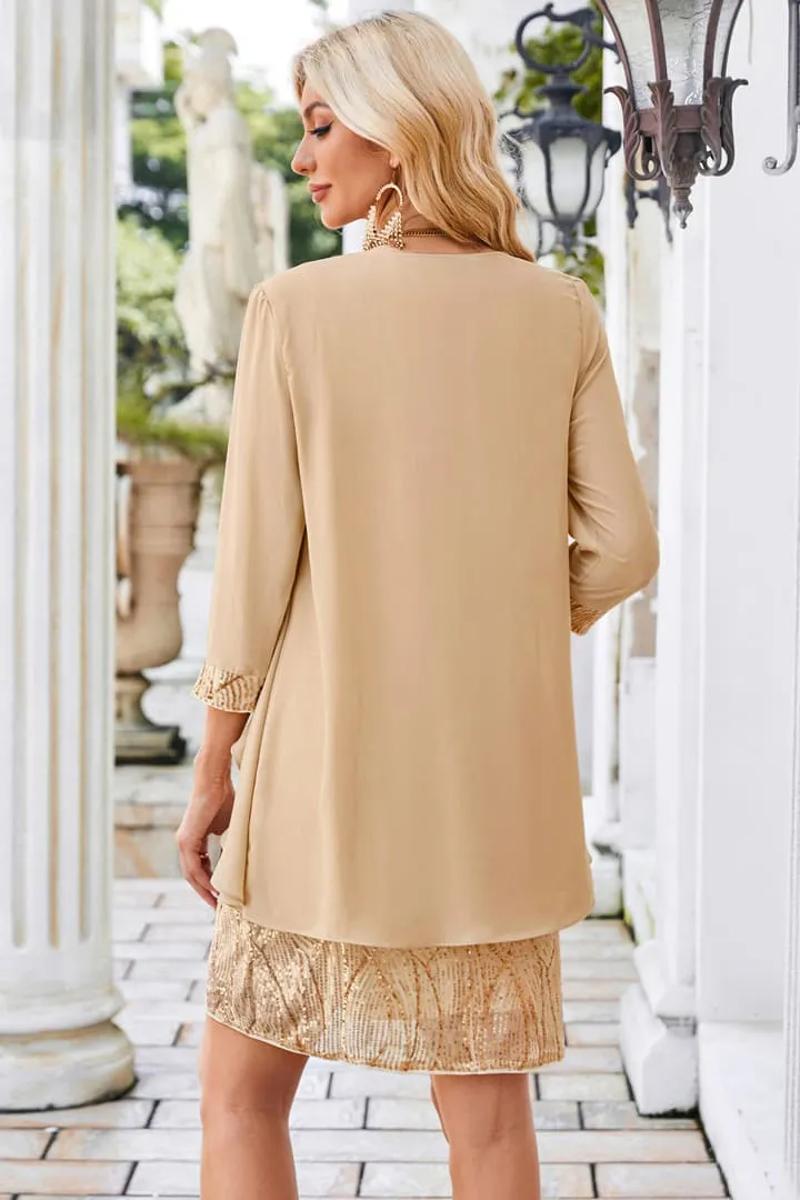 Sequin Two Piece Knee Length Dresses sold by Grace Karin product image thumbnail 4