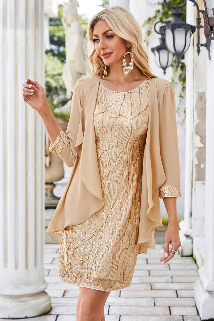 Sequin Two Piece Knee Length Dresses sold by Grace Karin product image thumbnail 2