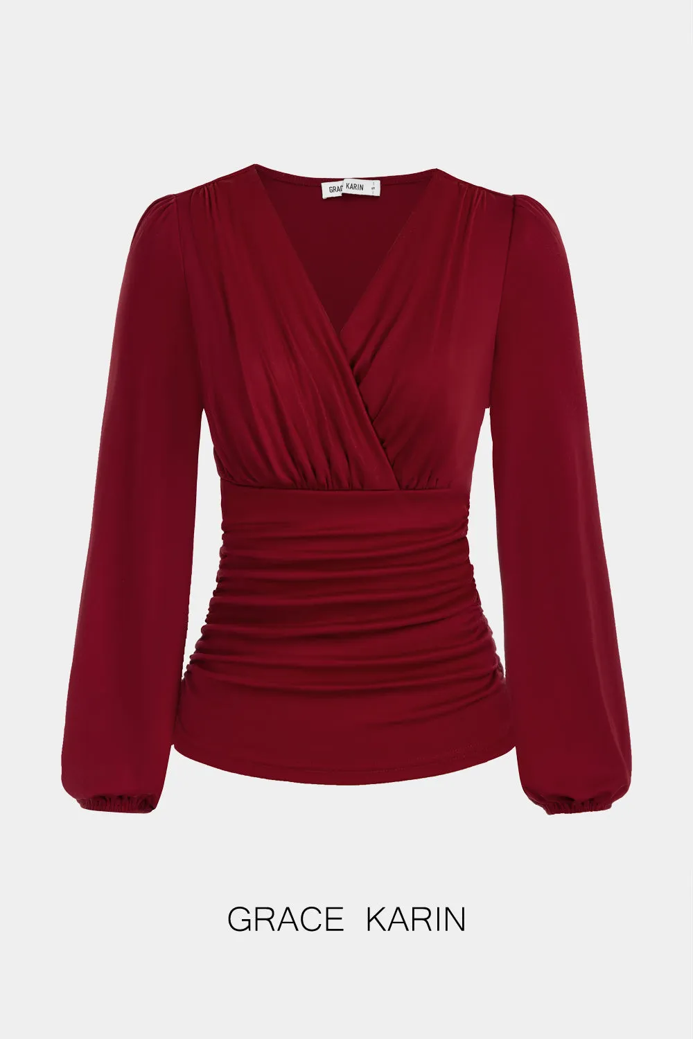 GRACE KARIN Ruched Long Lantern Sleeve Tops sold by Grace Karin product image thumbnail 4