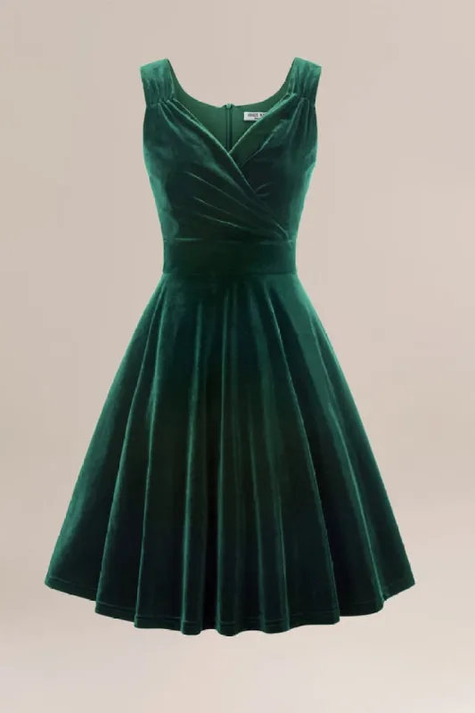 Velvet Sleeveless V-Neck Flared Party Dresses sold by Grace Karin